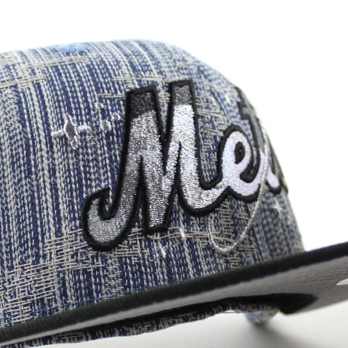 New York Mets Shea Stadium New Era 59Fifty Fitted Hat (Denim Black Gray Under Brim)