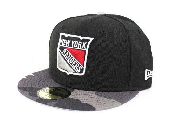 New York Rangers New Era 59Fifty Fitted Hat (Camouflage Jet Black Air Foamposite One Urban Fighter)-7