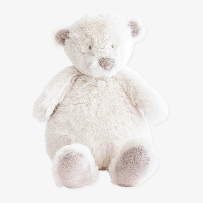 Plush teddy bear on a white background