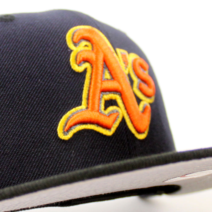 Oakland Athletics Elephant patch New Era 59Fifty Fitted Hat (Navy Black Gray Under Brim)