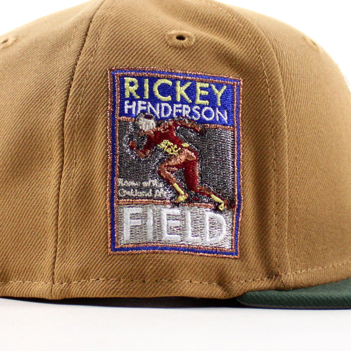 Oakland Athletics Ricky Henderson New Era 59Fifty Fitted Hat (Bronze Cilantro Green Gray Under Brim)