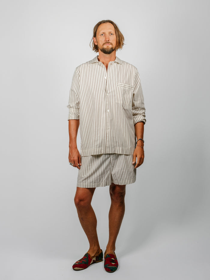 Organic Poplin Striped Sleepwear Short