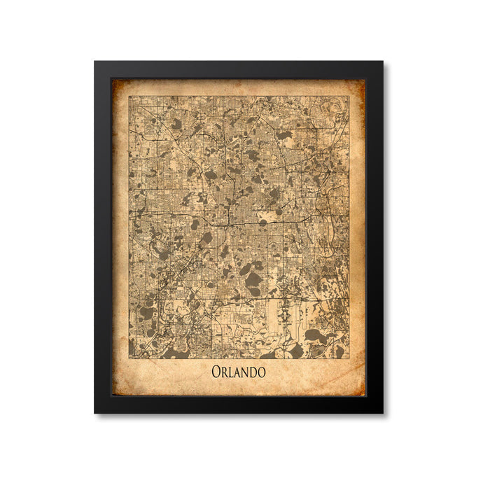 Orlando Map Art Print, Florida