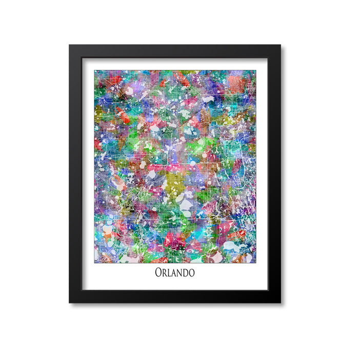 Orlando Map Art Print, Florida