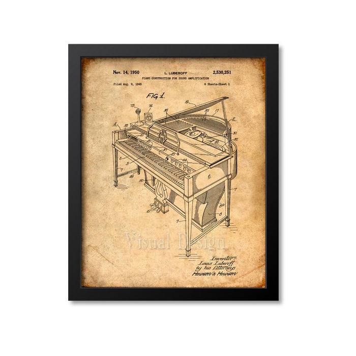 Piano Patent Print