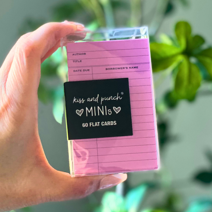 PINK Library Card Minis™ - Flat Notecard Set of 60