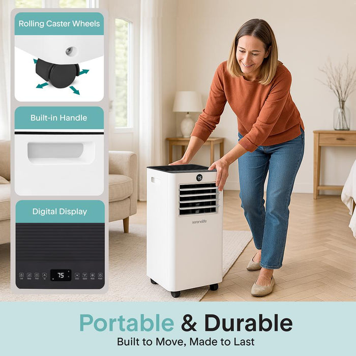 Portable Air Conditioner - 8000 Btu Cooling Capacity (Ashrae) Compact Home A/C Cooling Unit Only With Wifi Function, Includes Window Mount Kit (White)