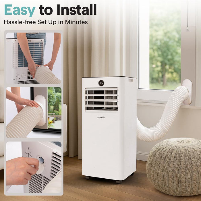 Portable Air Conditioner 8000 BTU Efficient Cooling WiFi White