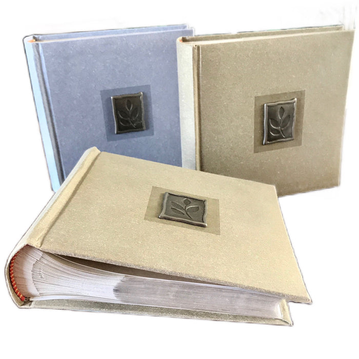 Premium Bound Photo Album 100 Photos Acid Free Archival Leaf Nature Print 7" x 7" Blue or Green Matte Finish - Made in Canada