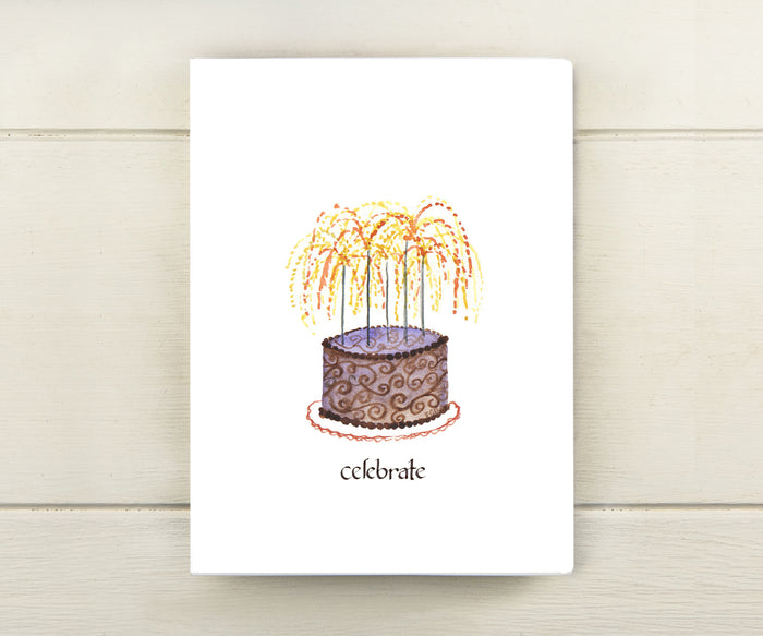 Purple Cake Sparkler Card