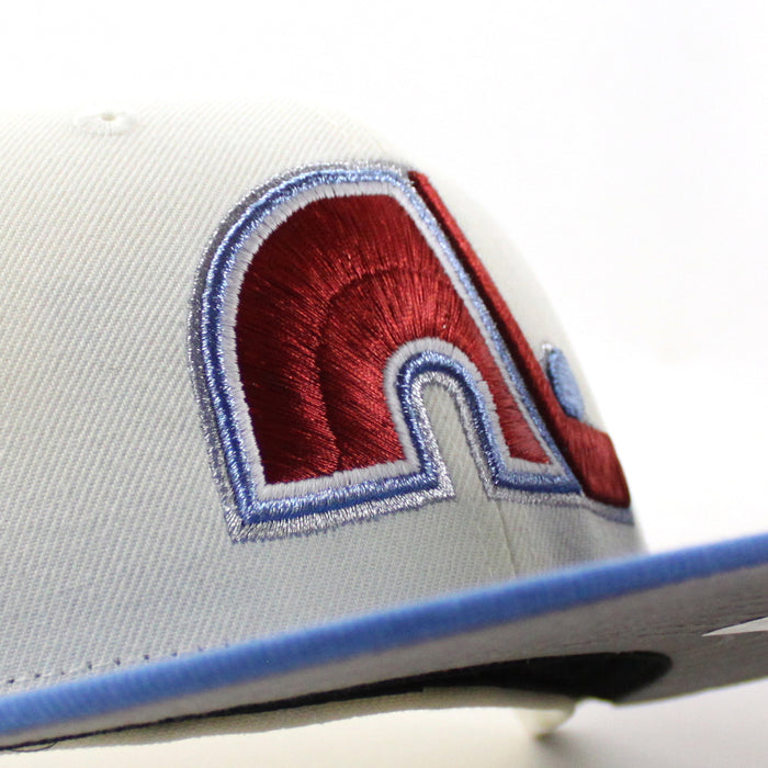 Quebec Nordiques Stanley Cup 1893-1993 New Era 59Fifty Fitted Hat (Chrome White Light Blue Gray Under brim)