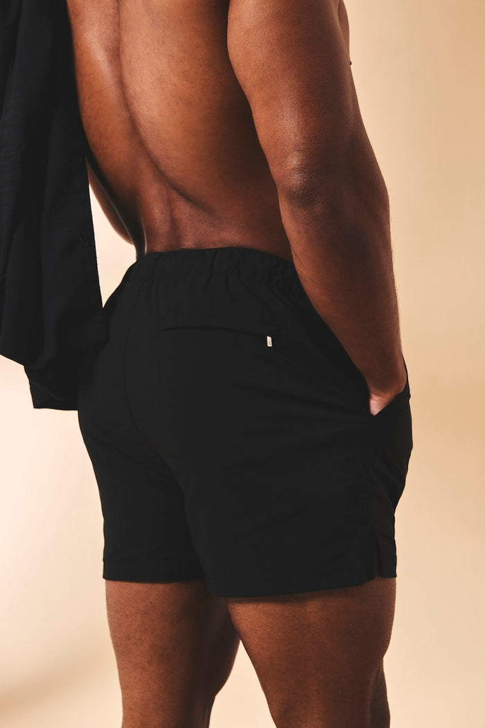 Quick Dry Plain Swim Shorts in Black - TAILORED ATHLETE - USA