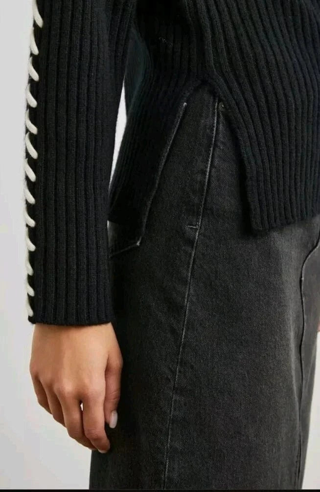 Rails Liam Rib-Knit Whipstitch Sweater