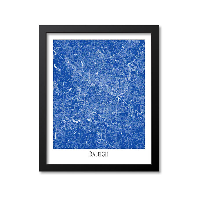Raleigh Map Art Print, North Carolina