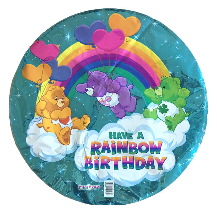 Rare Care Bears Happy Birthday 18" Blue Prismatic HAVE A RAINBOW BIRTHDAY Party Balloon CareBears Vintage