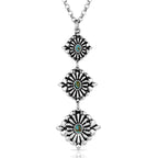 ANC6257 Silver Necklace with Turquoise Accents