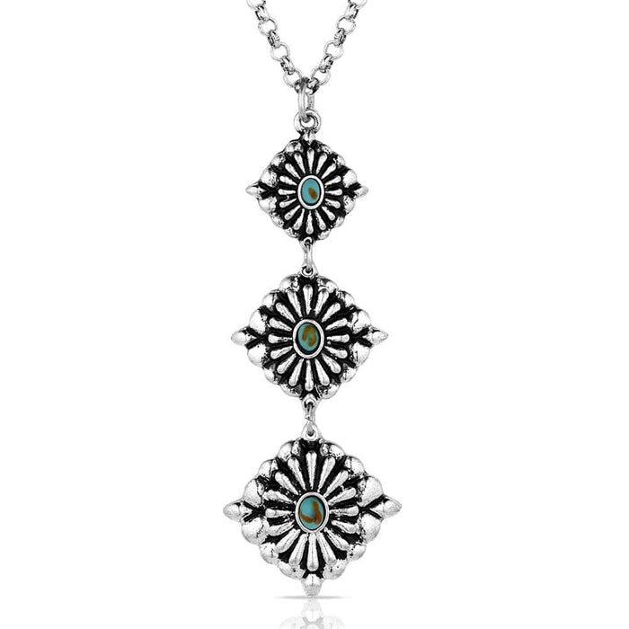 ANC6257 Silver Necklace with Turquoise Accents
