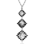ANC6257 Silver Pendant Necklace with Floral Details