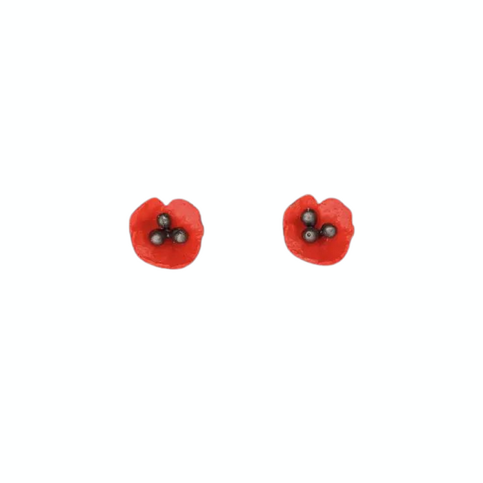 Red Poppy Post Earrings