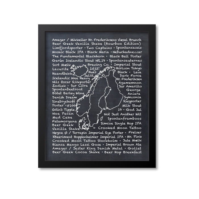 Scandinavia Beer Map Art Print