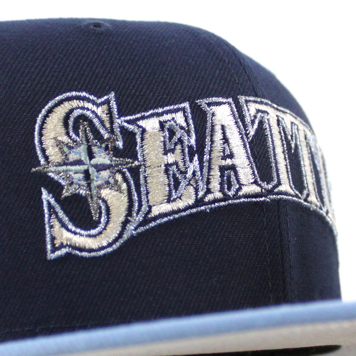 Seattle Mariners 30TH Anniversary New Era 59Fifty Fitted Hat (Oceanside Blue Sky Blue Metallic Silver Under Brim)