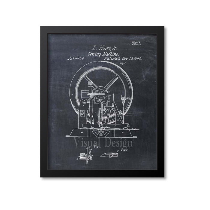 Sewing Machine Patent Print