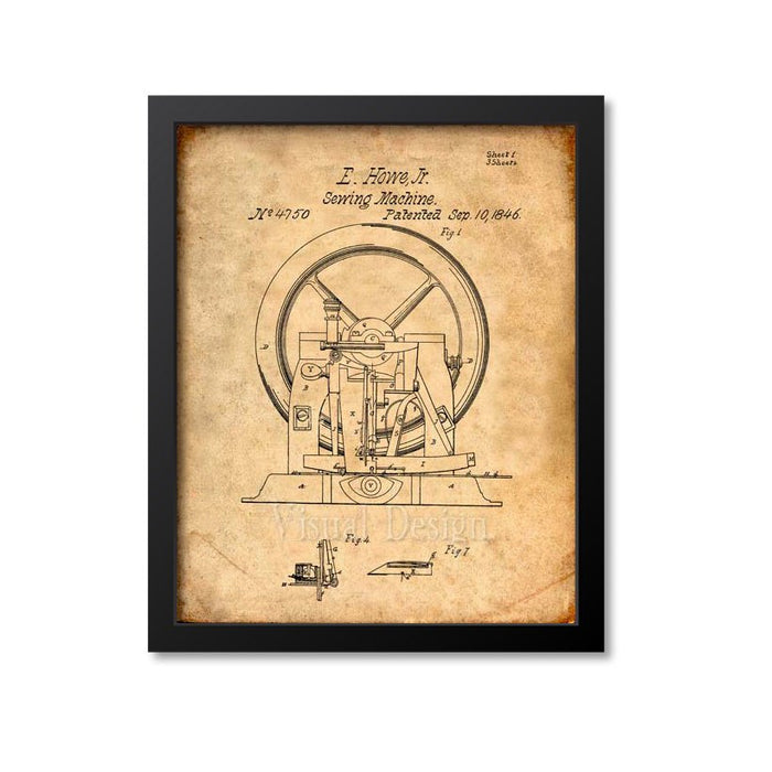 Sewing Machine Patent Print