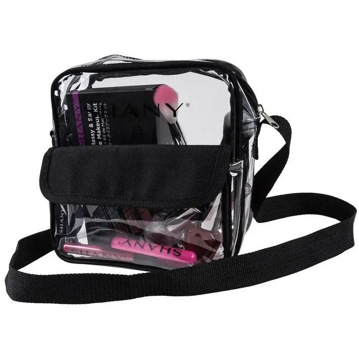 SHANY Clear All-Purpose Cross Body Messenger Bag, 8"x 8" x 4"