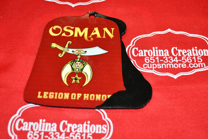 Shriner Fez Acrylic Ornament with Club/Unit Name