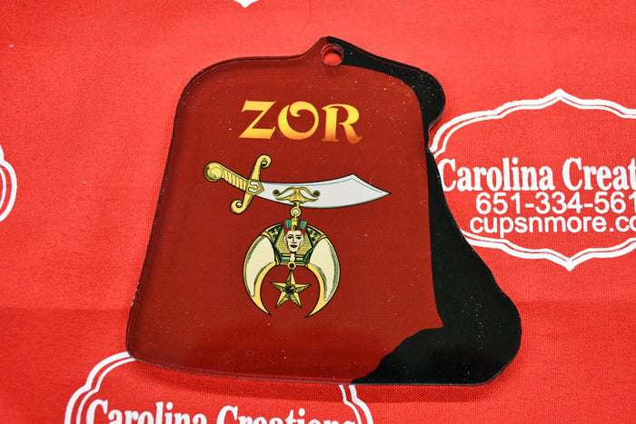 Shriner Fez Acrylic Ornament with Club/Unit Name