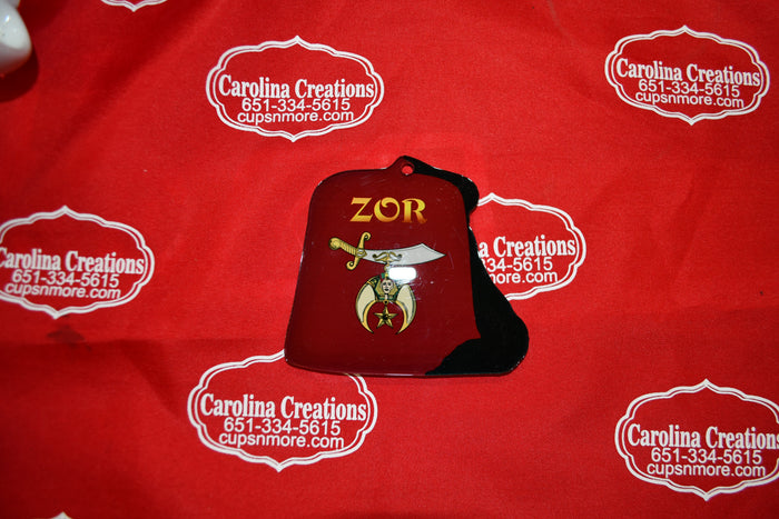 Shriner Fez Acrylic Ornament with Club/Unit Name