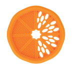 The Nuby Silicone Mini Teethers (2 Pack) in fun orange and pineapple shapes offer baby teething relief with citrus-inspired designs and varied textures, making them perfect for soothing little gums.