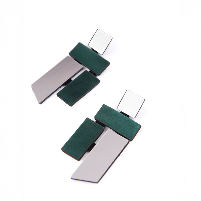Silver & Green Piet Earrings