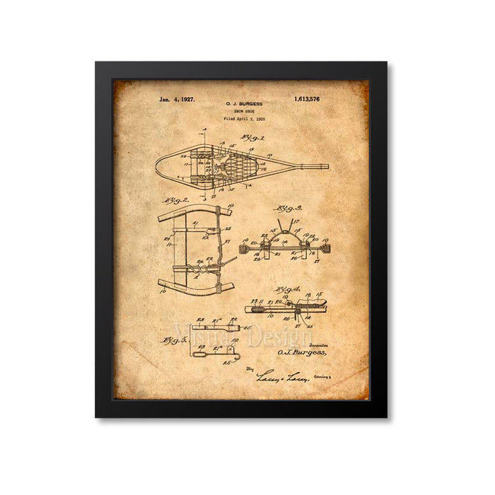 Snowshoe Patent Print