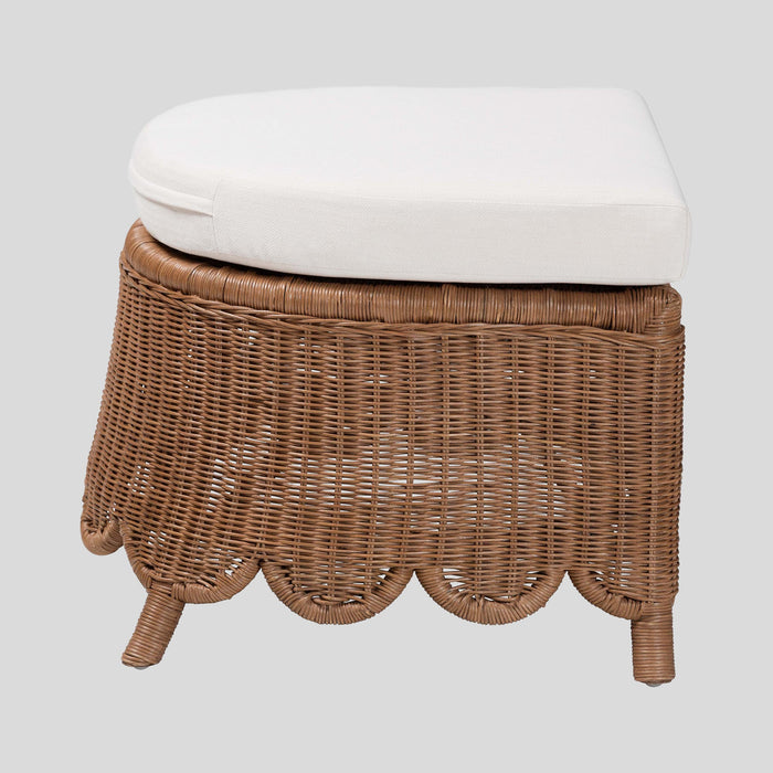 Solace Rattan Footstool by bali & pari — overall view