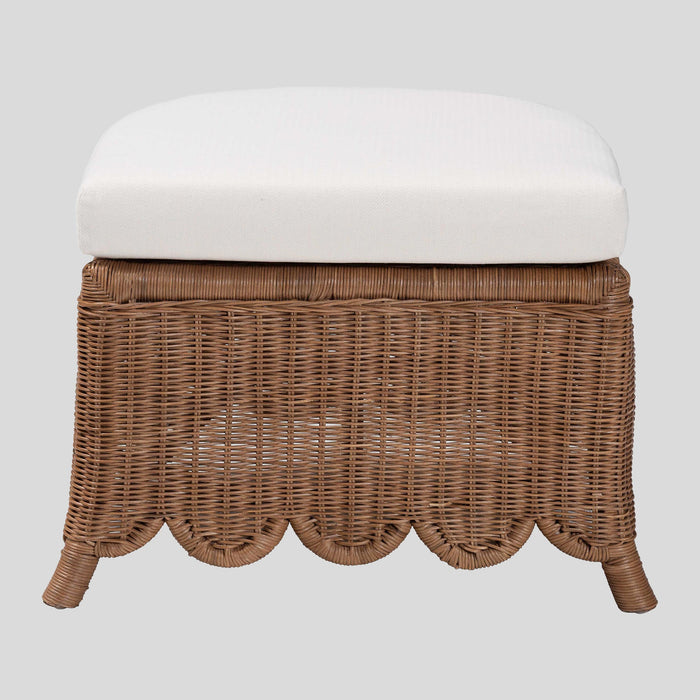 Solace Rattan Footstool by bali & pari — overall view