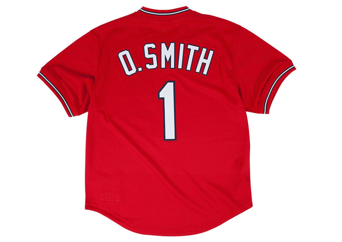 St. Louis Cardinals #1 Ozzie Smith Mitchell & Ness 1996 Authentic Mesh BP Jersey