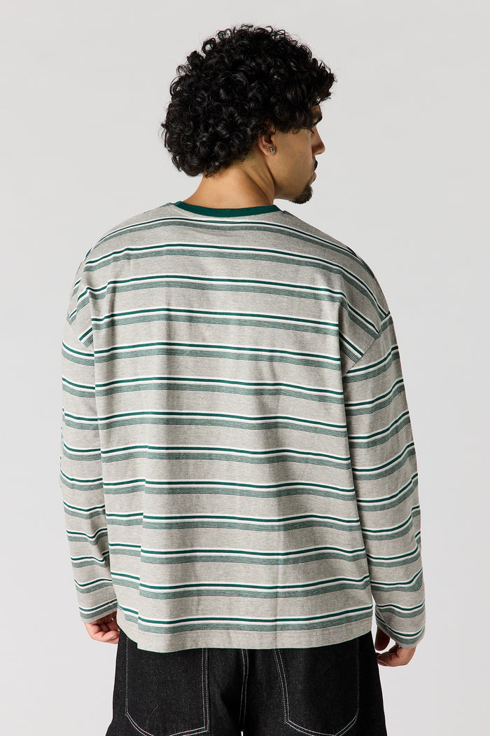 Striped Boxy Long Sleeve Top