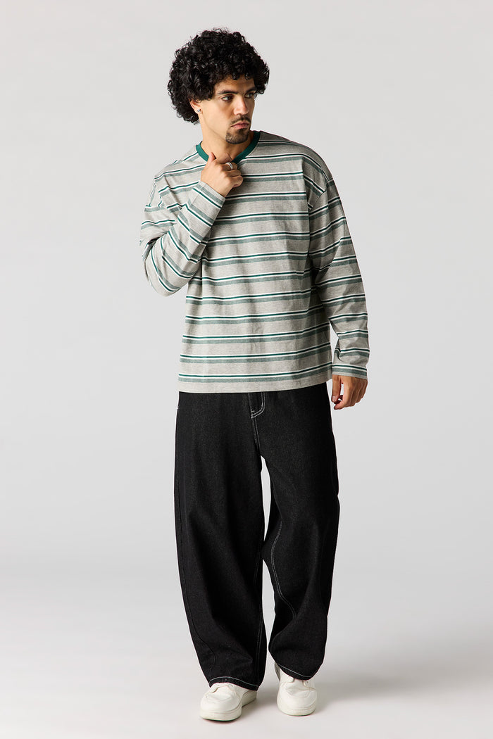 Striped Boxy Long Sleeve Top