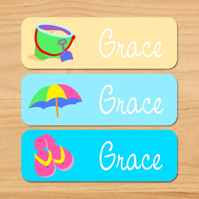 Summertime Personalized 33 CT Rectangle Waterproof Labels