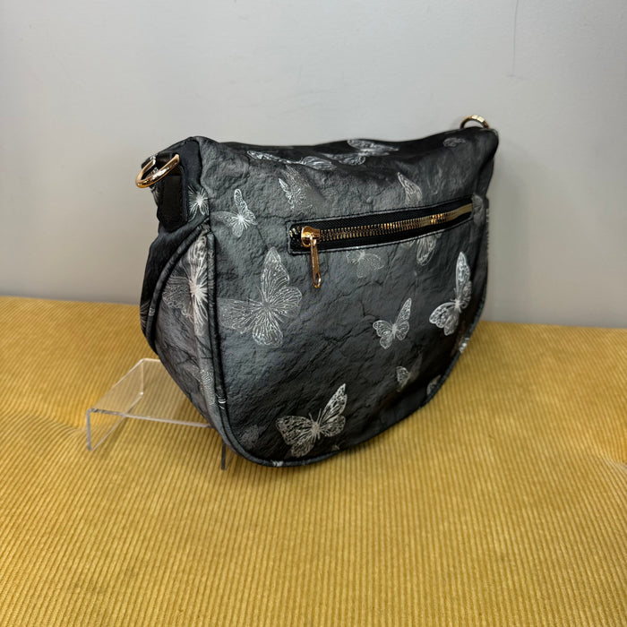 The Roni Nylon Crossbody - Grey Butterfly