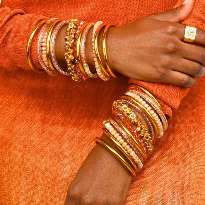 12.01.720.220.S3,12.01.720.220.M3,12.01.720.220.L3,12.01.720.220.XL3, Orange Flame Three Queens All Weather Bangle Bracelets | BuDhaGirl