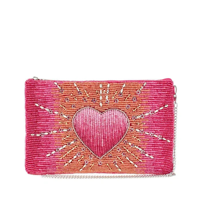 Tickled Pink Crossbody Beaded Bag
