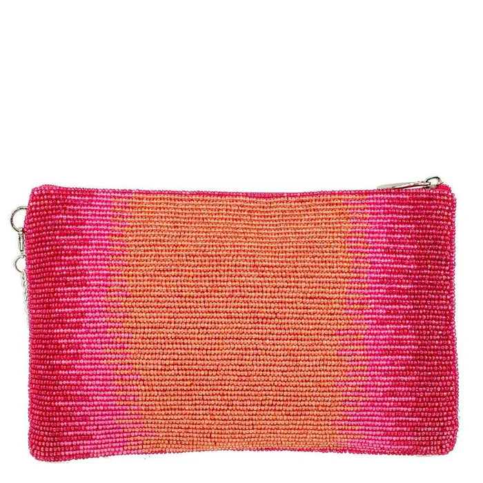 Tickled Pink Crossbody Beaded Bag