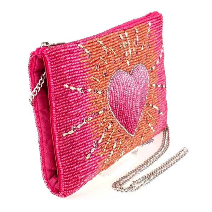 Tickled Pink Crossbody Beaded Bag