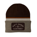 Troll Co. Classic "Dirty Hands, Clean Money" Patch Knit Beanie Hats & Caps Troll Co. Brown OS