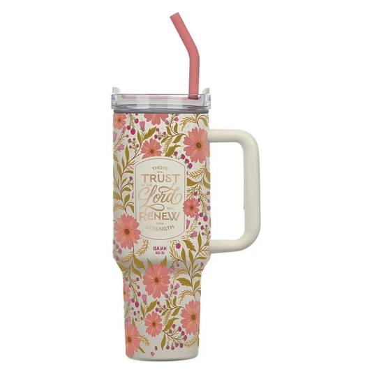 Tumbler Ss Floral Those Who Trust in the Lord Isa 40:31