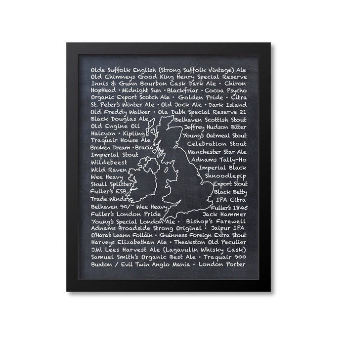 UK and Ireland Beer Map Art Print
