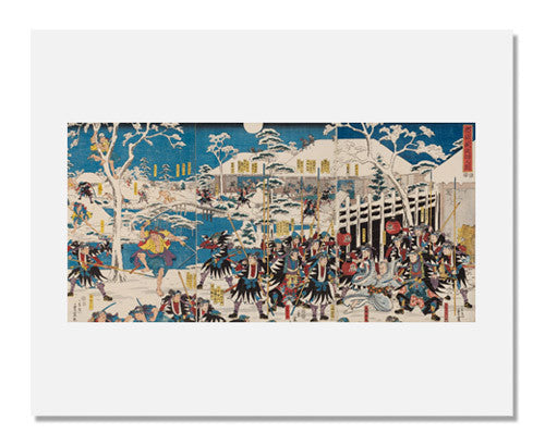 MFA Prints archival replica print of Utagawa Hiroshige II (Shigenobu), The Night Attack in Chūshingura from the Museum of Fine Arts, Boston collection.