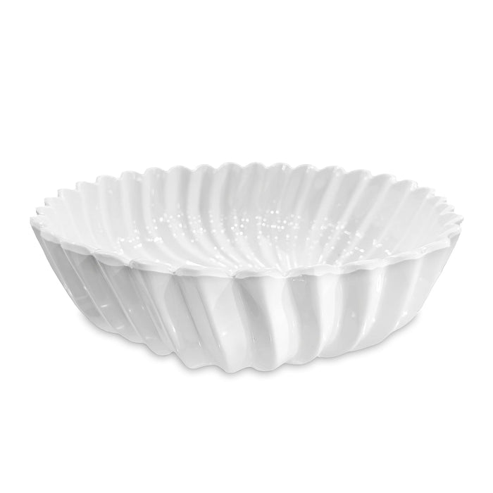 Beatriz Ball Vida Vienna Medium Bowl White — White fluted bowl isolated on white